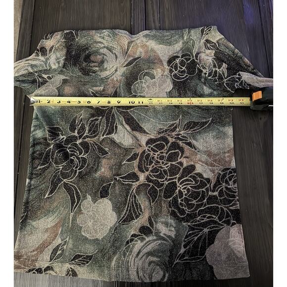 Karen Kane Semi Sheer Sparkle Long Sleeve Floral Fairycore Feminine Sage Size 1X - Picture 4 of 10